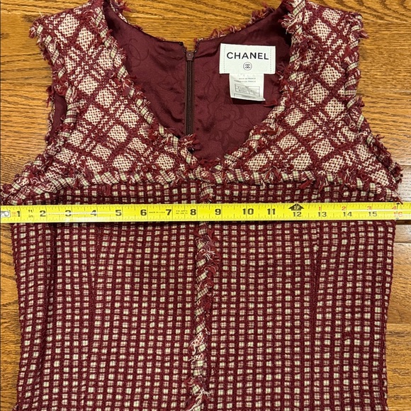 Chanel Burgundy Tweed Dress - Picture 16 of 17